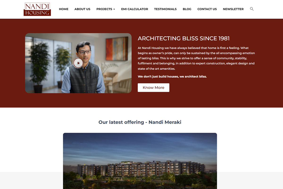 Nandi Housing website homepage